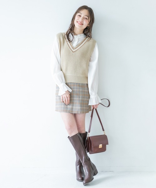 Heather(ヘザー)の「ラインニットベスト 873469(ベスト・レディース・ピンク系その他/ベージュ系その他/グリーン系その他/ホワイト系その他・FREE)」の7枚目の写真