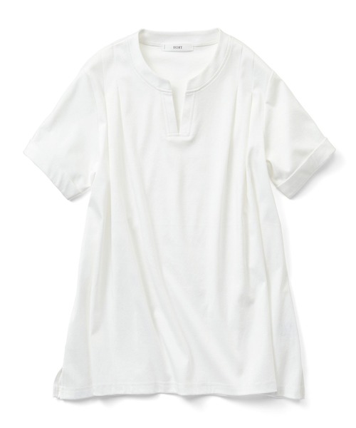 IEDIT(イディット)の「IEDIT 抗菌防臭シルケットカットソーのきれいめトッパーブラウス(シャツ/ブラウス・レディース・グレー/ブラック/ホワイト・SMALL/MEDIUM/LARGE/X-LARGE/XX-LARGE)」の1枚目の写真