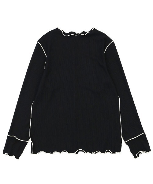 select MOCA（セレクトモカ）の「2021 AW バイカラーリンキングトップス（Tシャツ/カットソー・レディース・ブラック/アイボリー/モスグリーン/カーキ/ベージュ・FREE）」の6枚目の写真