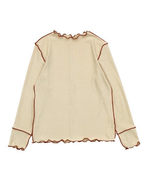 select MOCA（セレクトモカ）の「2021 AW バイカラーリンキングトップス（Tシャツ/カットソー・レディース・ブラック/アイボリー/モスグリーン/カーキ/ベージュ・FREE）」の13枚目の写真