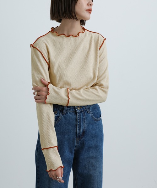 2021 AW バイカラーリンキングトップス（Tシャツ/カットソー