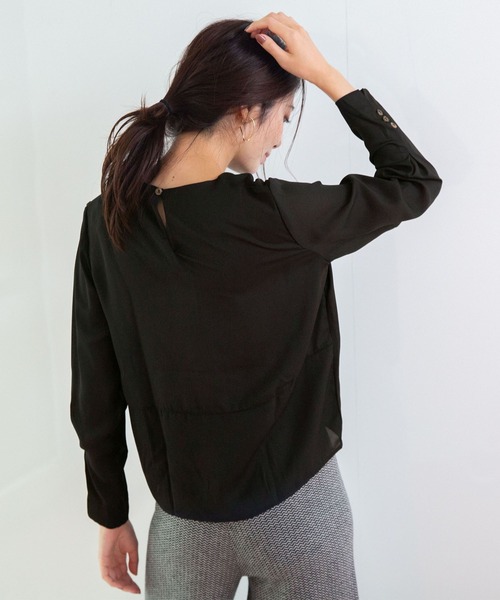 NARACAMICIE（ナラカミーチェ）の「シフォンウエストリボン七分袖プルオーバーブラウス（シャツ/ブラウス・レディース・ブラック/ブラウン/ボルドー/キャメル・MEDIUM/LARGE/XX-LARGE/X-LARGE）」の19枚目の写真