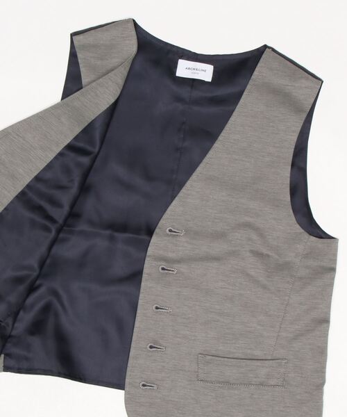 ARCH & LINE（アーチアンドライン）の「ストレッチジャージー ベスト HIGH GAUGE JERSEY BASIC VEST （スーツベスト・キッズ・グレー・1/2）」の2枚目の写真