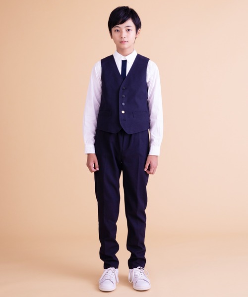 ARCH & LINE（アーチアンドライン）の「ストレッチジャージー ベスト HIGH GAUGE JERSEY BASIC VEST （スーツベスト・キッズ・グレー・1/2）」の3枚目の写真