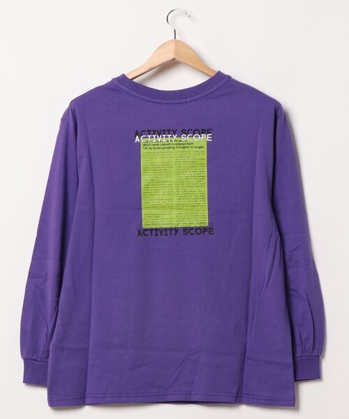 fifth calin(フィフスカラン)の「ストリートデザインロングスリーブTシャツ(Tシャツ/カットソー・レディース・パープル/チャコールグレー・MEDIUM)」の3枚目の写真