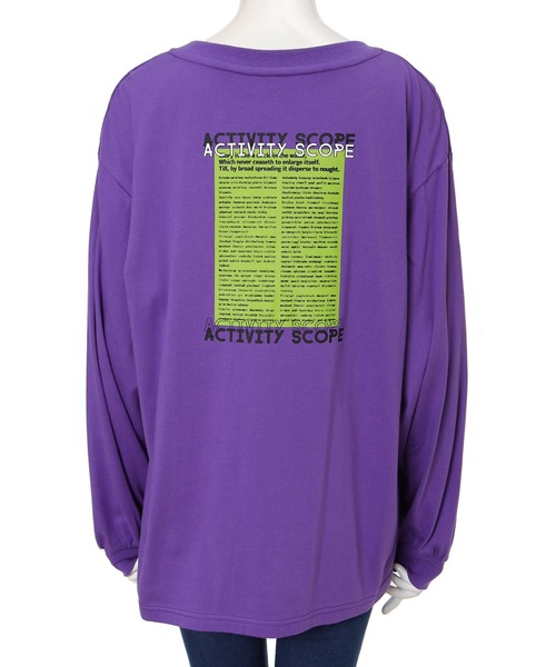 fifth calin(フィフスカラン)の「ストリートデザインロングスリーブTシャツ(Tシャツ/カットソー・レディース・パープル/チャコールグレー・MEDIUM)」の11枚目の写真