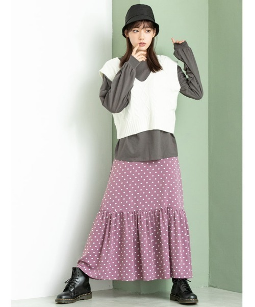 fifth calin(フィフスカラン)の「ストリートデザインロングスリーブTシャツ(Tシャツ/カットソー・レディース・パープル/チャコールグレー・MEDIUM)」の18枚目の写真