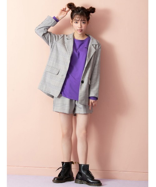 fifth calin(フィフスカラン)の「ストリートデザインロングスリーブTシャツ(Tシャツ/カットソー・レディース・パープル/チャコールグレー・MEDIUM)」の19枚目の写真