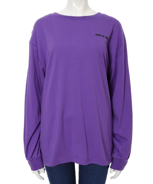 fifth calin(フィフスカラン)の「ストリートデザインロングスリーブTシャツ(Tシャツ/カットソー・レディース・パープル/チャコールグレー・MEDIUM)」の17枚目の写真
