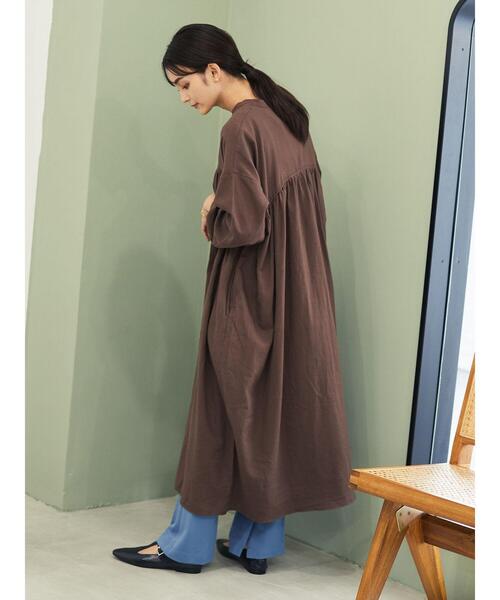 CRAFT STANDARD BOUTIQUE（クラフトスタンダードブティック）の「バンドカラーギャザー2WAYワンピース●（ワンピース・レディース・ベージュ/チェック/モカ/その他14/グレー/ネイビー・FREE）」の11枚目の写真