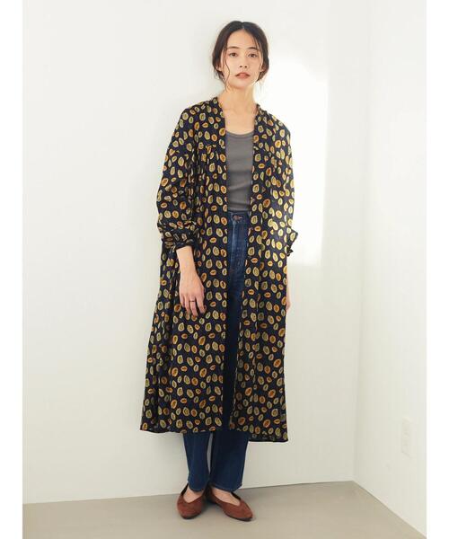 CRAFT STANDARD BOUTIQUE（クラフトスタンダードブティック）の「バンドカラーギャザー2WAYワンピース●（ワンピース・レディース・ベージュ/チェック/モカ/その他14/グレー/ネイビー・FREE）」の14枚目の写真