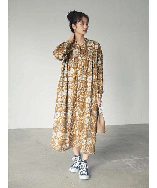 CRAFT STANDARD BOUTIQUE（クラフトスタンダードブティック）の「バンドカラーギャザー2WAYワンピース●（ワンピース・レディース・ベージュ/チェック/モカ/その他14/グレー/ネイビー・FREE）」の17枚目の写真