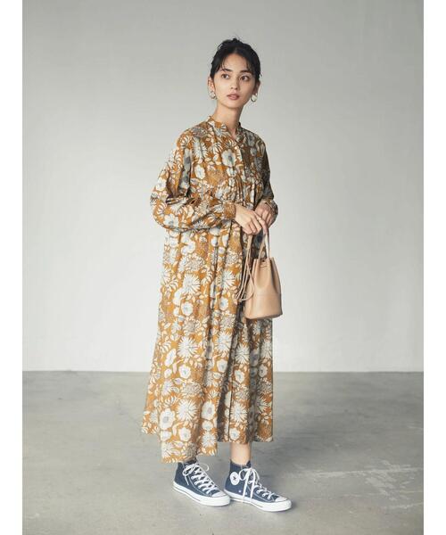 CRAFT STANDARD BOUTIQUE（クラフトスタンダードブティック）の「バンドカラーギャザー2WAYワンピース●（ワンピース・レディース・ベージュ/チェック/モカ/その他14/グレー/ネイビー・FREE）」の18枚目の写真