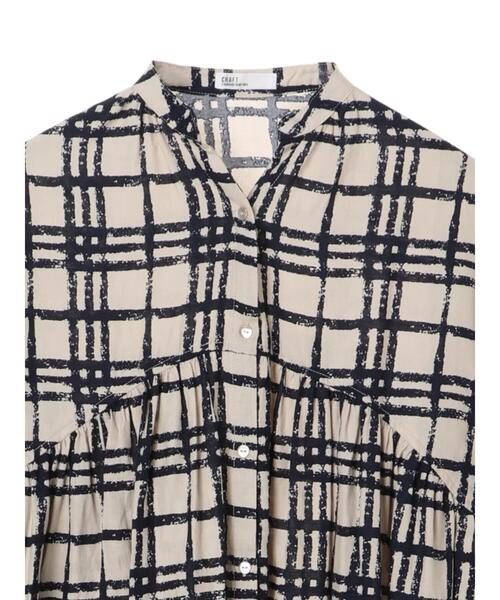 CRAFT STANDARD BOUTIQUE（クラフトスタンダードブティック）の「バンドカラーギャザー2WAYワンピース●（ワンピース・レディース・ベージュ/チェック/モカ/その他14/グレー/ネイビー・FREE）」の20枚目の写真