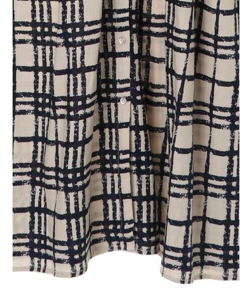 CRAFT STANDARD BOUTIQUE（クラフトスタンダードブティック）の「バンドカラーギャザー2WAYワンピース●（ワンピース・レディース・ベージュ/チェック/モカ/その他14/グレー/ネイビー・FREE）」の22枚目の写真