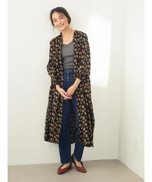 バンドカラーギャザー2WAYワンピース●