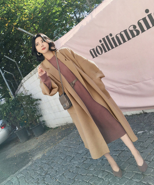 Girly Doll（ガーリードール）の「チェスターコート（チェスターコート・レディース・チャコールグレー/ダークブラウン/キャメル/ブラウン/ベージュ/ブルーグレー/カーキ/イエロー/グリーン/ブラック・L/XL/M）」の10枚目の写真