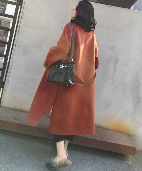 Girly Doll（ガーリードール）の「チェスターコート（チェスターコート・レディース・チャコールグレー/ダークブラウン/キャメル/ブラウン/ベージュ/ブルーグレー/カーキ/イエロー/グリーン/ブラック・L/XL/M）」の6枚目の写真