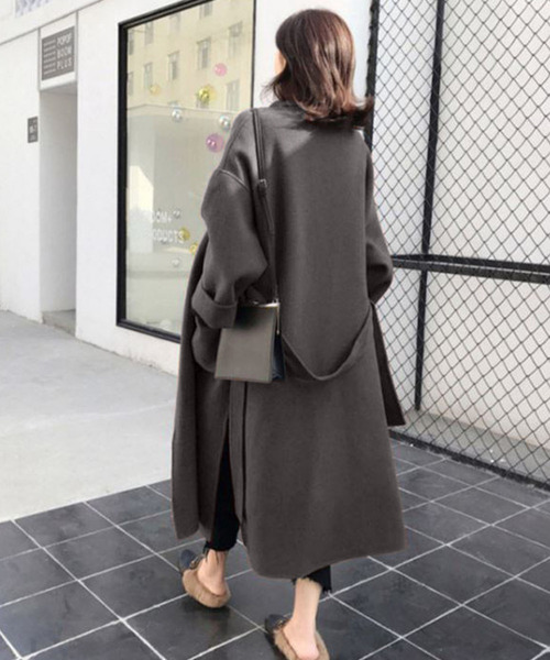 Girly Doll（ガーリードール）の「チェスターコート（チェスターコート・レディース・チャコールグレー/ダークブラウン/キャメル/ブラウン/ベージュ/ブルーグレー/カーキ/イエロー/グリーン/ブラック・L/XL/M）」の3枚目の写真