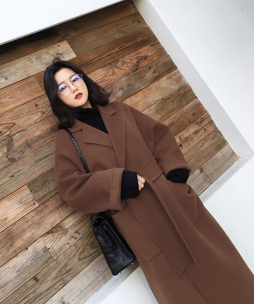 Girly Doll（ガーリードール）の「チェスターコート（チェスターコート・レディース・チャコールグレー/ダークブラウン/キャメル/ブラウン/ベージュ/ブルーグレー/カーキ/イエロー/グリーン/ブラック・L/XL/M）」の11枚目の写真