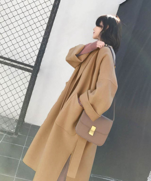 Girly Doll（ガーリードール）の「チェスターコート（チェスターコート・レディース・チャコールグレー/ダークブラウン/キャメル/ブラウン/ベージュ/ブルーグレー/カーキ/イエロー/グリーン/ブラック・L/XL/M）」の15枚目の写真