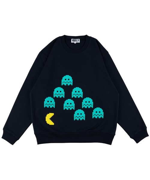 MEDICOM TOY LIFE ENTERTAINMENT(メディコムトイライフエンターテイメント)の「MLE CREW NECK SWEAT "PAC-MAN"(スウェット・メンズ・ネイビー・LARGE/X-LARGE/SMALL/MEDIUM)」の4枚目の写真