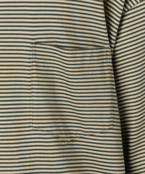 UNFIL（アンフィル）の「【unfil / アンフィル】organic cotton striped s/s pocket Tee #WOSP-UM227（Tシャツ/カットソー・メンズ・ベージュ系その他3/グリーン系その他3・M/L）」の9枚目の写真