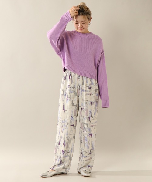 notch.（ノッチ）の「水彩柄リラックスパンツ（その他パンツ・レディース・パープル/ブラウン・TM/M）」の7枚目の写真