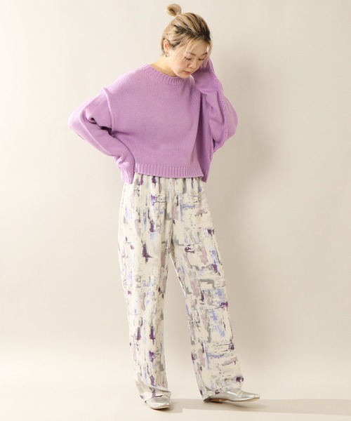 notch.（ノッチ）の「水彩柄リラックスパンツ（その他パンツ・レディース・パープル/ブラウン・TM/M）」の17枚目の写真