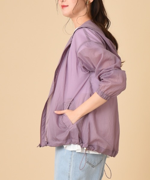 INTERPLANET（インタープラネット）の「抗菌撥水ポケッタブルブルゾン（ブルゾン・レディース・グレイッシュベージュ/チャコールグレー/ラベンダー・FREE）」の13枚目の写真