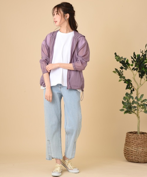 INTERPLANET（インタープラネット）の「抗菌撥水ポケッタブルブルゾン（ブルゾン・レディース・グレイッシュベージュ/チャコールグレー/ラベンダー・FREE）」の15枚目の写真