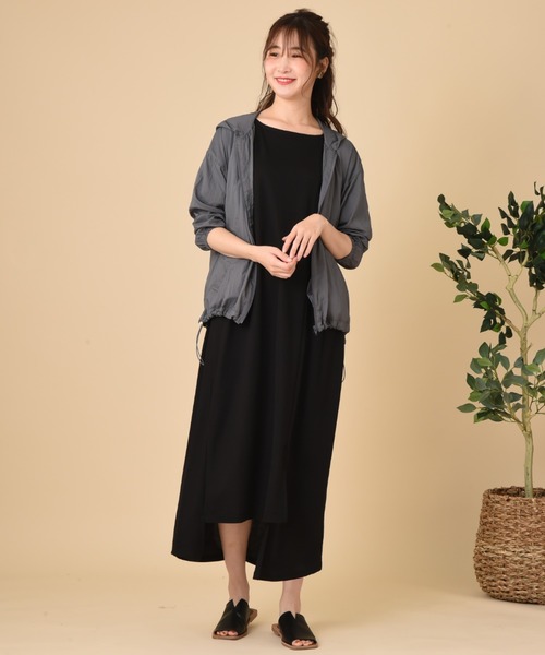 INTERPLANET（インタープラネット）の「抗菌撥水ポケッタブルブルゾン（ブルゾン・レディース・グレイッシュベージュ/チャコールグレー/ラベンダー・FREE）」の21枚目の写真