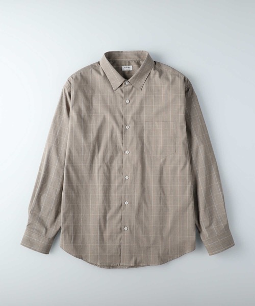 PLUS ONE（プラスワン）の「【PLUS ONE】チェックブロードシャツ（シャツ/ブラウス・メンズ・ベージュ/ブルー/ダークグレー・XL/L/M）」の12枚目の写真