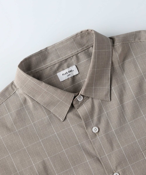 PLUS ONE（プラスワン）の「【PLUS ONE】チェックブロードシャツ（シャツ/ブラウス・メンズ・ベージュ/ブルー/ダークグレー・XL/L/M）」の6枚目の写真