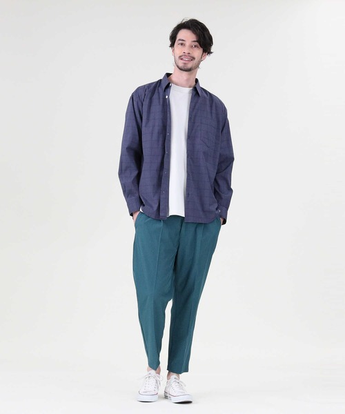 PLUS ONE（プラスワン）の「【PLUS ONE】チェックブロードシャツ（シャツ/ブラウス・メンズ・ベージュ/ブルー/ダークグレー・XL/L/M）」の18枚目の写真