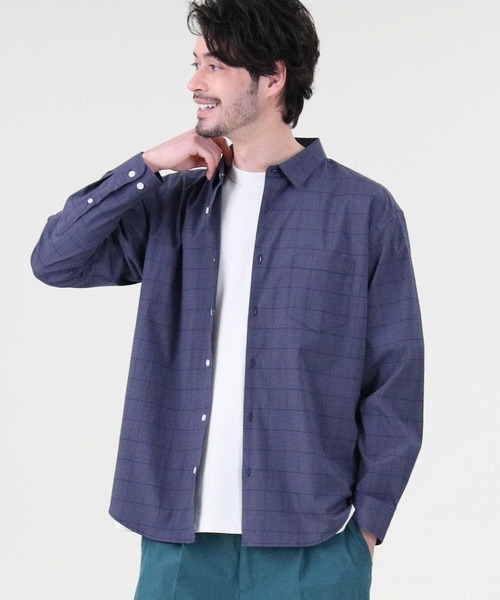 PLUS ONE（プラスワン）の「【PLUS ONE】チェックブロードシャツ（シャツ/ブラウス・メンズ・ベージュ/ブルー/ダークグレー・XL/L/M）」の19枚目の写真