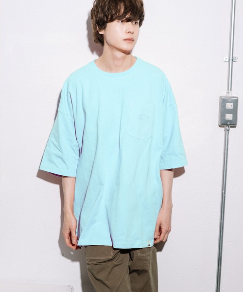 FRUIT OF THE LOOM(フルーツオブザルーム)の「刺繍ポケット付きBIGTシャツ / オーバーサイズ / ユニセックス / シンプル(Tシャツ/カットソー・メンズ・パープル/サックスブルー/イエロー/ピンク・L/XL/M/S)」の9枚目の写真