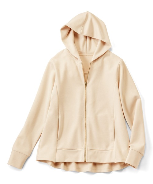 Live in comfort（リブインコンフォート）の「リブ　イン　コンフォート　フレアーラインが素敵な上品パーカー（パーカー・レディース・チャコールグレー/アイボリー・MEDIUM/LARGE/X-LARGE/XX-LARGE/XXX-LARGE/SMALL）」の9枚目の写真