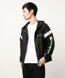 【CHAMPION/チャンピオン】切替防風パーカー ナイロンジャケット ストレッチ素材 撥水/防風機能 ブランドロゴ