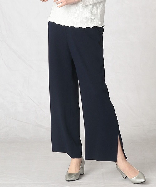 Comme Ca Mature(コムサマチュア)の「ダブルクロスパンツ(スラックス・レディース・グリーン/ネイビー/ベージュ・MEDIUM/LARGE)」の3枚目の写真