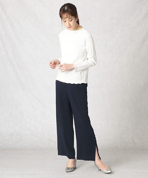 Comme Ca Mature(コムサマチュア)の「ダブルクロスパンツ(スラックス・レディース・グリーン/ネイビー/ベージュ・MEDIUM/LARGE)」の6枚目の写真