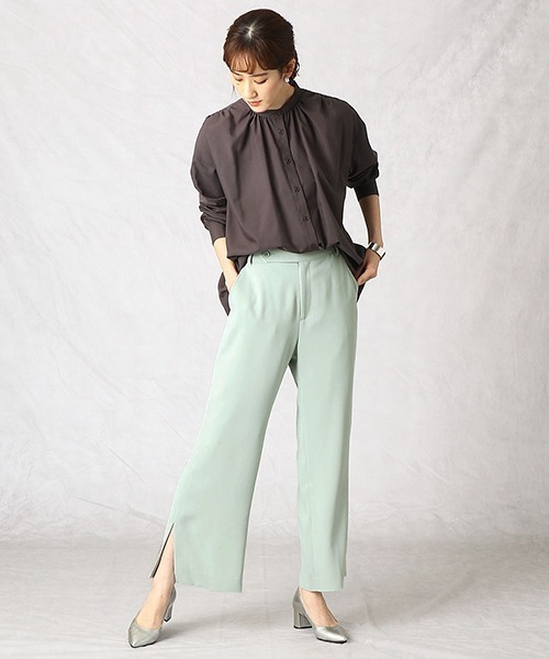 Comme Ca Mature(コムサマチュア)の「ダブルクロスパンツ(スラックス・レディース・グリーン/ネイビー/ベージュ・MEDIUM/LARGE)」の7枚目の写真