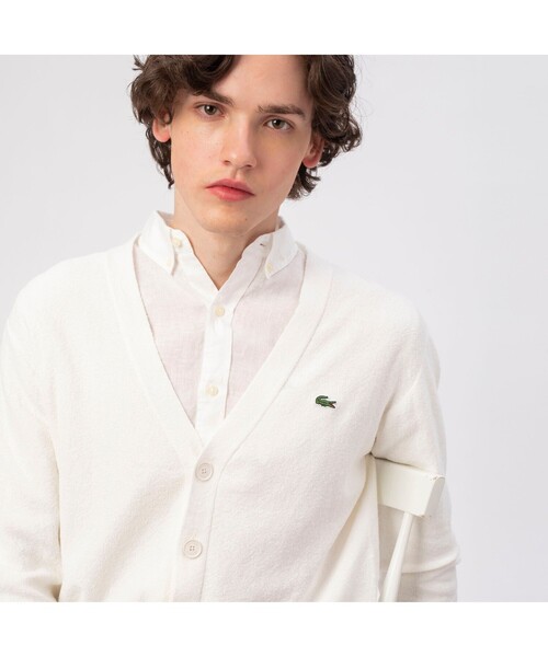 LACOSTE（ラコステ）の「無縫製ニットVネックカーディガン（カーディガン/ボレロ・メンズ・ホワイト/ベージュ/ネイビー・2/4/3/5）」の14枚目の写真