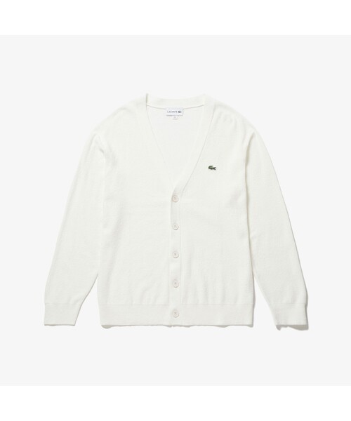 LACOSTE（ラコステ）の「無縫製ニットVネックカーディガン（カーディガン/ボレロ・メンズ・ホワイト/ベージュ/ネイビー・2/4/3/5）」の13枚目の写真