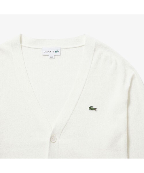 LACOSTE（ラコステ）の「無縫製ニットVネックカーディガン（カーディガン/ボレロ・メンズ・ホワイト/ベージュ/ネイビー・2/4/3/5）」の11枚目の写真