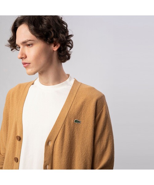 LACOSTE（ラコステ）の「無縫製ニットVネックカーディガン（カーディガン/ボレロ・メンズ・ホワイト/ベージュ/ネイビー・2/4/3/5）」の10枚目の写真