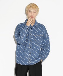 レジェンダ ロゴ パターン デニムシャツ / LEGENDA Logo Pattern Denim Shirt
