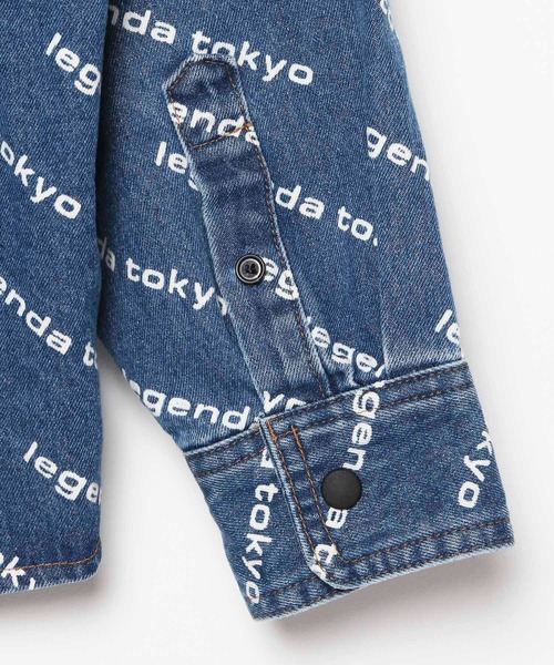 LEGENDA（レジェンダ）の「レジェンダ ロゴ パターン デニムシャツ / LEGENDA Logo Pattern Denim Shirt（シャツ/ブラウス・メンズ・ブラック/インディゴブルー・FREE）」の6枚目の写真