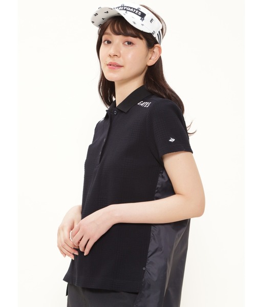 PEARLY GATES(パーリーゲイツ)の「【PEARLY GATES】リンクスビッグチェック×軽量高密度タフタ 半袖 ポロシャツ <ESSENTIAL>(ポロシャツ)」|ネイビー