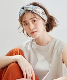 スカーフリング付きシップ柄スカーフ